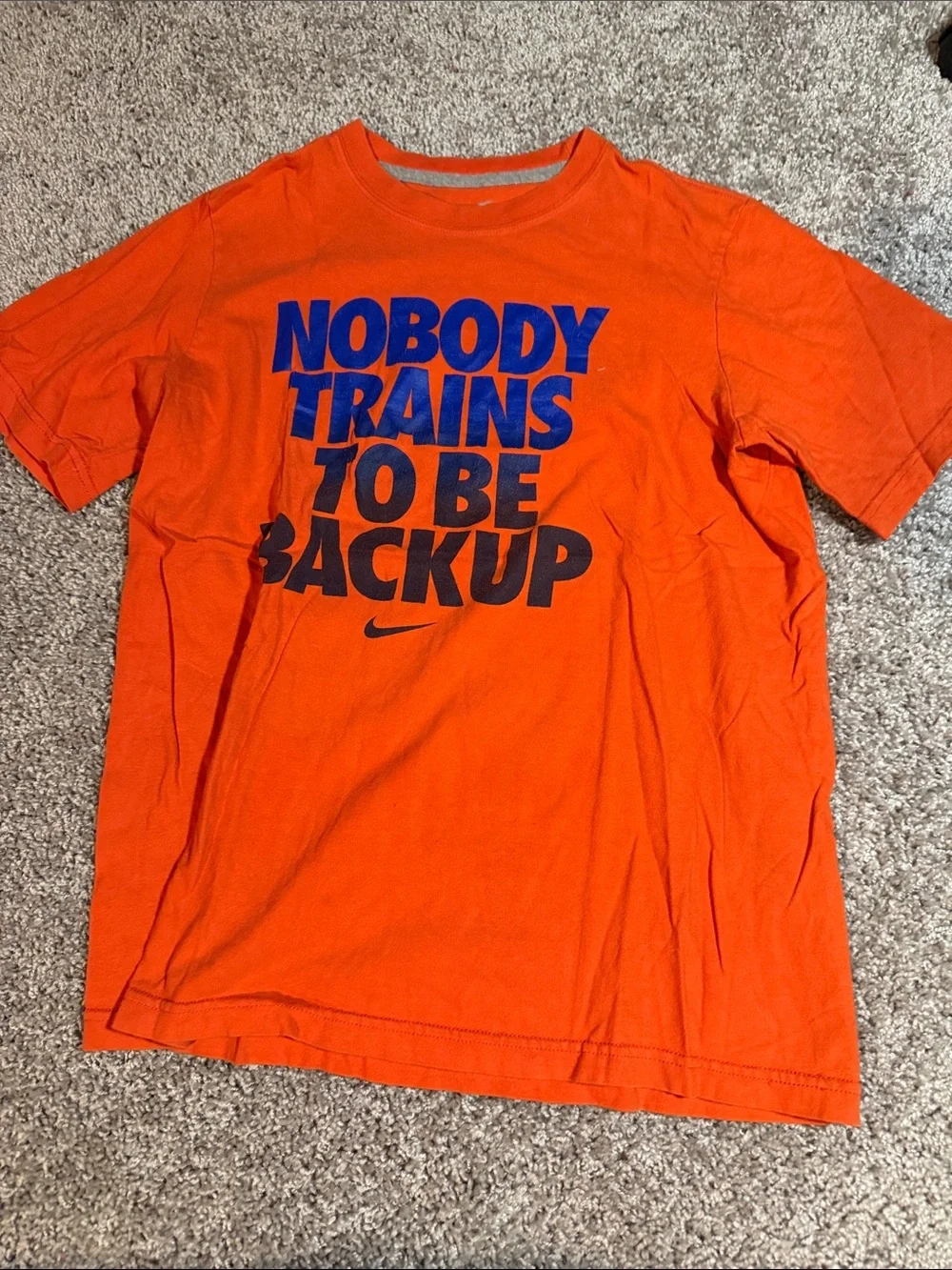 Nike Orange Tee with Blue and Black Graphic
